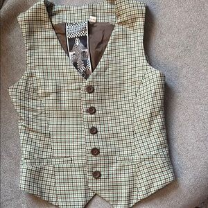 L.A.M.B. Brown and Cream Windowpane Vest